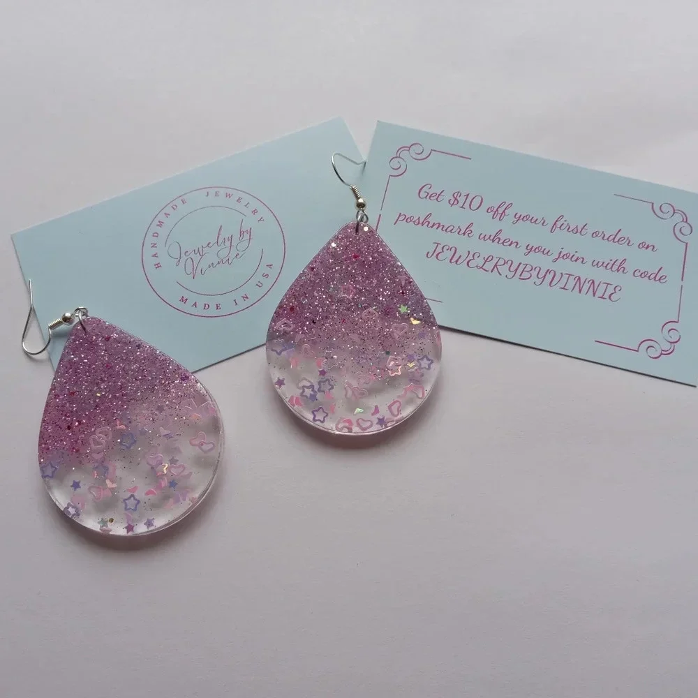 Hand Crafted Resin Earrings Part Of The 